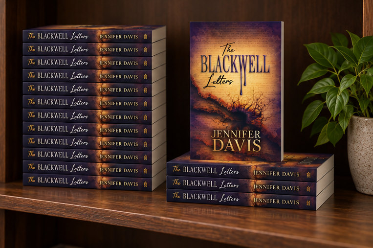 A tall stack of ten signed paperbacks of The Blackwell Letters.